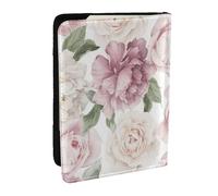 Wykjtwo Temporada De Primavera Flores Rosadas Florales, Funda para Pasaporte Cartera de Viaje de Cuero PU Funda para Pasaporte Fundas para Pasaporte 6,5 Pulgadas