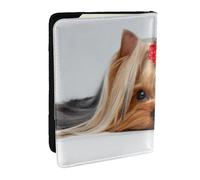 Wykjtwo Terrier de Yorkshire, Funda para Pasaporte Cartera de Viaje de Cuero PU Funda para Pasaporte Fundas para Pasaporte 6,5 Pulgadas
