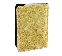 Wykjtwo Textura de Brillo Dorado, Funda para Pasaporte Cartera de Viaje de Cuero PU Funda para Pasaporte Fundas para Pasaporte 6,5 Pulgadas