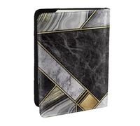 Wykjtwo Textura De Mármol Negro Estampado Dorado, Funda para Pasaporte Cartera de Viaje de Cuero PU Funda para Pasaporte Fundas para Pasaporte 6,5 Pulgadas