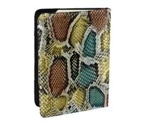 Wykjtwo Textura de Piel de Serpiente Colorida, Funda para Pasaporte Cartera de Viaje de Cuero PU Funda para Pasaporte Fundas para Pasaporte 6,5 Pulgadas
