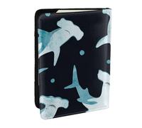Wykjtwo Tiburón Martillo Acuarela, Funda para Pasaporte Cartera de Viaje de Cuero PU Funda para Pasaporte Fundas para Pasaporte 6,5 Pulgadas