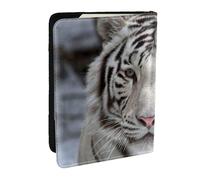 Wykjtwo Tigre Blanco, Funda para Pasaporte Cartera de Viaje de Cuero PU Funda para Pasaporte Fundas para Pasaporte 6,5 Pulgadas