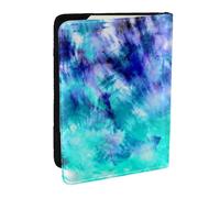 Wykjtwo Tinte Anudado Azul Turquesa Acuarela, Funda para Pasaporte Cartera de Viaje de Cuero PU Funda para Pasaporte Fundas para Pasaporte 6,5 Pulgadas