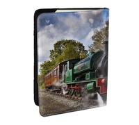 Wykjtwo Tren con Motor de Vapor, Funda para Pasaporte Cartera de Viaje de Cuero PU Funda para Pasaporte Fundas para Pasaporte 6,5 Pulgadas