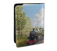 Wykjtwo Tren de Vapor y ferrocarril, Funda para Pasaporte Cartera de Viaje de Cuero PU Funda para Pasaporte Fundas para Pasaporte 6,5 Pulgadas