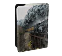Wykjtwo Tren de Vapor y ferrocarril, Funda para Pasaporte Cartera de Viaje de Cuero PU Funda para Pasaporte Fundas para Pasaporte 6,5 Pulgadas