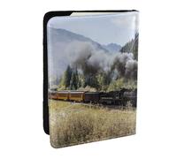 Wykjtwo Tren Locomotora de Vapor, Funda para Pasaporte Cartera de Viaje de Cuero PU Funda para Pasaporte Fundas para Pasaporte 6,5 Pulgadas