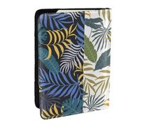Wykjtwo Tres Hojas Tropicales, Funda para Pasaporte Cartera de Viaje de Cuero PU Funda para Pasaporte Fundas para Pasaporte 6,5 Pulgadas