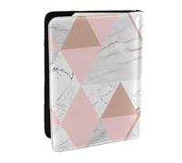 Wykjtwo Triángulo Blanco Rosa, Funda para Pasaporte Cartera de Viaje de Cuero PU Funda para Pasaporte Fundas para Pasaporte 6,5 Pulgadas