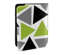 Wykjtwo Triángulos Aleatorios Verde Lima Gris Negro sobre Blanco, Funda para Pasaporte Cartera de Viaje de Cuero PU Funda para Pasaporte Fundas para Pasaporte 6,5 Pulgadas