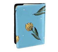Wykjtwo Tulipanes Amarillos Dibujados a Mano, Funda para Pasaporte Cartera de Viaje de Cuero PU Funda para Pasaporte Fundas para Pasaporte 6,5 Pulgadas
