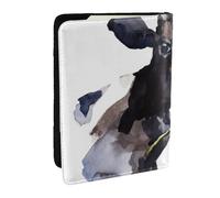 Wykjtwo Vaca con una flor de Margarita, Funda para Pasaporte Cartera de Viaje de Cuero PU Funda para Pasaporte Fundas para Pasaporte 6,5 Pulgadas