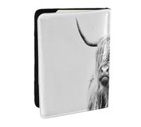 Wykjtwo Vaca de Las Tierras Altas, Funda para Pasaporte Cartera de Viaje de Cuero PU Funda para Pasaporte Fundas para Pasaporte 6,5 Pulgadas