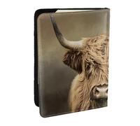 Wykjtwo Vaca de Las Tierras Altas, Funda para Pasaporte Cartera de Viaje de Cuero PU Funda para Pasaporte Fundas para Pasaporte 6,5 Pulgadas