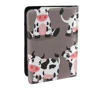 Wykjtwo Vaca Linda de la Historieta Impresa, Funda para Pasaporte Cartera de Viaje de Cuero PU Funda para Pasaporte Fundas para Pasaporte 6,5 Pulgadas