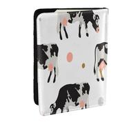 Wykjtwo Vaca Manchada De Leche Vaca Negra, Funda para Pasaporte Cartera de Viaje de Cuero PU Funda para Pasaporte Fundas para Pasaporte 6,5 Pulgadas