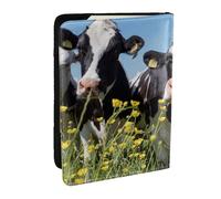 Wykjtwo Vacas Blancas Negras, Funda para Pasaporte Cartera de Viaje de Cuero PU Funda para Pasaporte Fundas para Pasaporte 6,5 Pulgadas