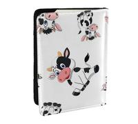 Wykjtwo Vacas de Dibujos Animados, Funda para Pasaporte Cartera de Viaje de Cuero PU Funda para Pasaporte Fundas para Pasaporte 6,5 Pulgadas