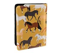 Wykjtwo Varios Tipos de Caballos, Funda para Pasaporte Cartera de Viaje de Cuero PU Funda para Pasaporte Fundas para Pasaporte 6,5 Pulgadas