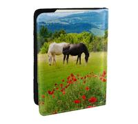 Wykjtwo Varios Tipos de Caballos, Funda para Pasaporte Cartera de Viaje de Cuero PU Funda para Pasaporte Fundas para Pasaporte 6,5 Pulgadas