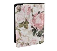Wykjtwo Vintage Shabby Chic Rosas Rosa Sepia, Funda para Pasaporte Cartera de Viaje de Cuero PU Funda para Pasaporte Fundas para Pasaporte 6,5 Pulgadas