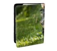 Wykjtwo Yorkshire Terrier Verde Hierba Perros Lindos, Funda para Pasaporte Cartera de Viaje de Cuero PU Funda para Pasaporte Fundas para Pasaporte 6,5 Pulgadas