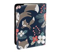 Wykjtwo Zorro Animal Flor Mon and Daughter Son, Funda para Pasaporte Cartera de Viaje de Cuero PU Funda para Pasaporte Fundas para Pasaporte 6,5 Pulgadas