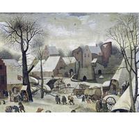 WYKUJMYTO Impresiones de Lienzo Cuadro en Lienzo el censo en Belén Detalle de las casas y fortificaciones de Pieter Brueghel el Viejo para la Decoración del Hogar de la Oficina 60x90cm