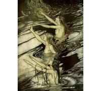 WYKUJMYTO Paisaje Lienzo Decorativo Lienzo Imagen Carteles Impresión el crepúsculo de los dioses Göttterdämmerung de Arthur Rackham para Decoración de Paredes 60x90cm