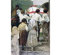 WYKUJMYTO Paisaje Lienzo Decorativo Lienzo Imagen Carteles Impresión el entierro de un niño italia por un artista famoso para Decoración de Paredes 60x90cm