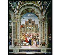 WYKUJMYTO Paisaje Lienzo Decorativo Lienzo Imagen Carteles Impresión Eneas Sylvius Piccolomini es coronado poeta laureado por Bernardino Di Betto Pinturicchio para Decoración de Paredes 60x90cm