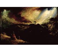 WYKUJMYTO Paisaje Lienzo Decorativo Lienzo Imagen Carteles Impresión la destrucción de Sodoma y Gomorra por John Mrtinss para Decoración de Paredes 60x90cm