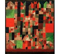 WYKUJMYTO Paisaje Lienzo Decorativo Lienzo Imagen Carteles Impresión Städtebild Rotgrüne Acento de Paul Klee para Decoración de Paredes 60x90cm