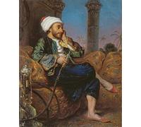 WYKUJMYTO Paisaje Lienzo Decorativo Lienzo Imagen Carteles Impresión un egipcio fumando una cachimba de Louis Leopold Boilly para Decoración de Paredes 60x90cm