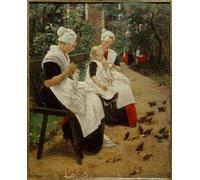 WYKUJMYTO Pinturas Famosas Póster en Lienzo Impresión de Arte Lienzo Amsterdam Niña huérfana en el jardín de Max Liebermann para la Decoración de la Sala de Estar 60x90cm