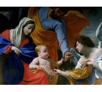 WYKUJMYTO Pinturas Famosas Póster en Lienzo Impresión de Arte Lienzo Detalle del resto de la Sagrada Familia de Simon Vouet para la Decoración de la Sala de Estar 60x90cm
