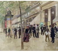 WYKUJMYTO Pinturas Famosas Póster en Lienzo Impresión de Arte Lienzo el Boulevard Montmartre y el Théâtre Des Varietes de Jean Beraud para la Decoración de la Sala de Estar 60x90cm