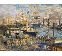 WYKUJMYTO Pinturas Famosas Póster en Lienzo Impresión de Arte Lienzo Grand Quai en Havre de Claude Monet para la Decoración de la Sala de Estar 60x90cm