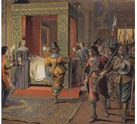 WYKUJMYTO Pinturas Famosas Póster en Lienzo Impresión de Arte Lienzo La noche de febrero La milicia desfila frente al lecho delLuis XIV de Maurice Leloir para la Decoración de la Sala de Estar 60x90cm