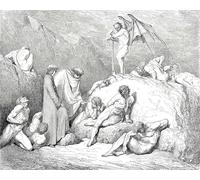 WYKUJMYTO Pinturas Famosas Póster en Lienzo Impresión de Arte Lienzo las Cantolinas del Infierno Gustave Dore para la Decoración de la Sala de Estar 60x90cm
