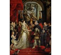 WYKUJMYTO Póster en Lienzo Impresión de Arte Lienzo El matrimonio por poderes de Marie De Medici y Henri Iv Th October por Peter Paul Rubens para la Decoración de la Sala de Estar 60x90cm
