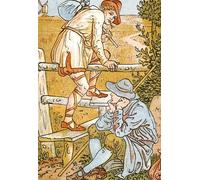 WYKUJMYTO Retratos Sobre Lienzo Lienzo Noderno Pintura Jog On Jog On Song Ilustración de Pan pipes a Book of Old Songs de Walter Crane para la Decoración del Hogar del Dormitorio 60x90cm