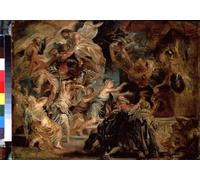 WYKUJMYTO Retratos Sobre Lienzo Lienzo Noderno Pintura La muerte de Enrique IV y la Proclamación de la Regencia Pintura de Peter Paul Rubens para la Decoración del Hogar del Dormitorio 60x90cm