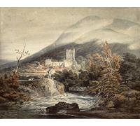 WYKUJMYTO Vintage Lienzo Pintura Impresiones de Lienzo Cuadro en Lienzo Abadía de Llanthony Monmouthshire por Mallord William Turner para la Decoración del Hogar de la Oficina 60x90cm