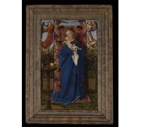 WYKUJMYTO Vintage Lienzo Pintura Impresiones de Lienzo Cuadro en Lienzo Dama en la fuente de Jan Van Eyck para la Decoración del Hogar de la Oficina 60x90cm