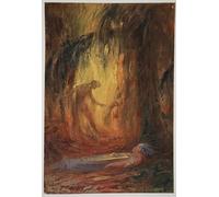 WYKUJMYTO Vintage Lienzo Pintura Impresiones de Lienzo Cuadro en Lienzo El despertar de Brunilda de Hermann Hendrich para la Decoración del Hogar de la Oficina 60x90cm