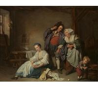WYKUJMYTO Vintage Lienzo Pintura Impresiones de Lienzo Cuadro en Lienzo Huevos rotos de Jean Baptiste Greuze para la Decoración del Hogar de la Oficina 60x90cm