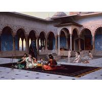 WYKUJMYTO Vintage Lienzo Pintura Impresiones de Lienzo Cuadro en Lienzo la Terraza del Serrallo de Jean Leon Gerome para la Decoración del Hogar de la Oficina 60x90cm