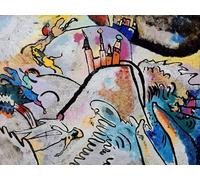 WYKUJMYTO Vintage Lienzo Pintura Impresiones de Lienzo Cuadro en Lienzo Pintar con el sol. por Wassily Kandinsky para la Decoración del Hogar de la Oficina 60x90cm